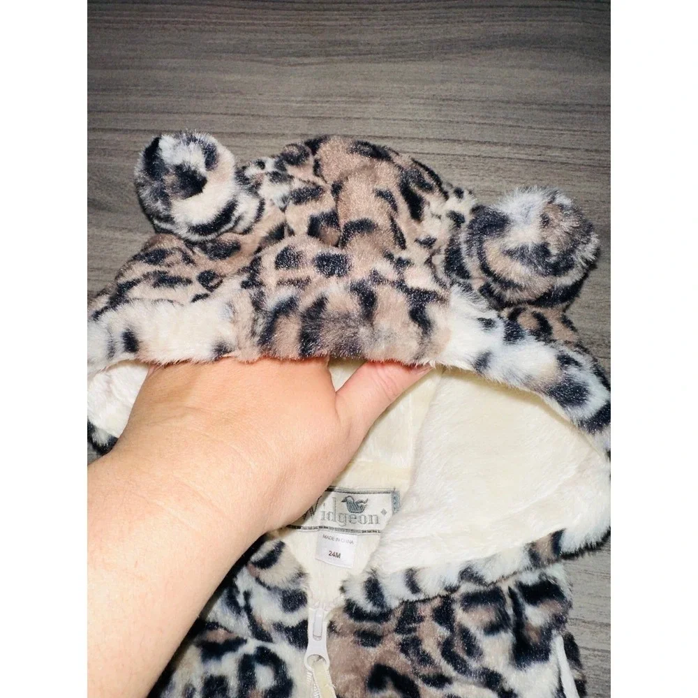 Widgeon Leopard Cheetah Vest Fur Fuzzy 24 Months Infant Girls Ears A9
